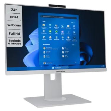 Imagem de Computador All In One Concórdia,  23.8'' Full HD, Intel Core I5 10400, 8GB RAM DDR4, SSD 240GB, Webcam, Wifi, FreeDos, Branco