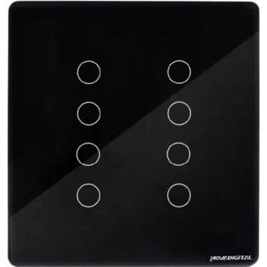 Imagem de Interruptor Inteligente Wifi 4x4 8 Botoes Touch Compativel Com Google Home Siri Tuya E Smart Home (preto)