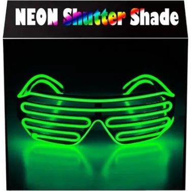 Imagem de Óculos Futurista Neon Led Verde - Máscara De Olhos Luminosa Para Festa