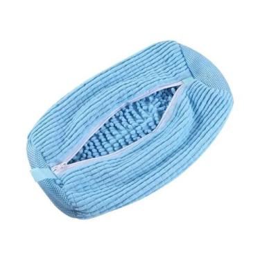 Imagem de Saco De Lavagem Para Máquina De Lavar Sapatos Com Zíper Amarelo E Azul