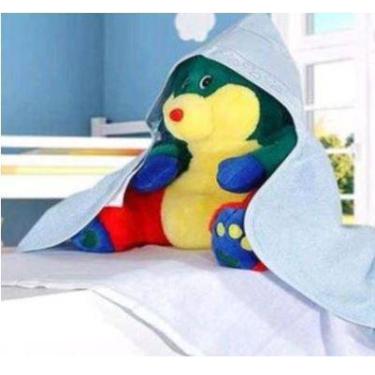 Imagem de Toalha de Banho com capuz e Fralda Baby Love para Bordar Azul Dohler