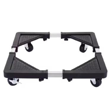 Imagem de Carrinho Suporte Para Geladeira Maquina De Lavar Fogao E Refrigerador Ajustavel Com Rodinhas Arrasta Facil Universal