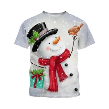 Imagem de Camiseta Casual Confortável Com Estampa 3D De Natal Estilo Harajuku De