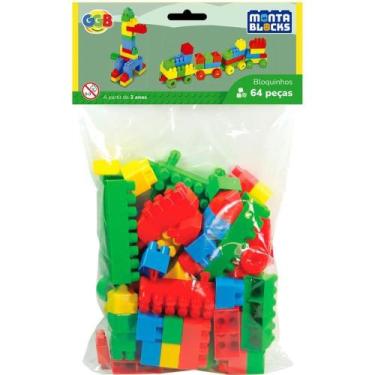 Imagem de Brinquedo para Montar Bloquinhos 64 Peças - GGB