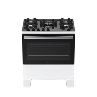 Imagem de Fogão 5 Bocas Atlas Agile Up Glass Automático Mesa De Vidro Branco Bivolt