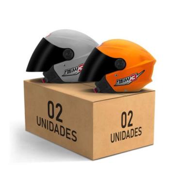 Imagem de Kit 2 Capacetes New Liberty 3 Aberto Viseira Fumê Pro Tork Masculino F