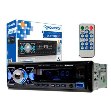 Imagem de Rádio Som automotivo Bluetooth, USB, FM, Micro SD, Auxiliar, LCD Azul 