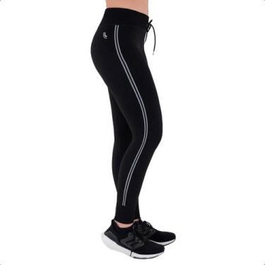 Imagem de Calça Legging Lupo Act Seamless Sportwear Com Listra Lateral, G, Preto