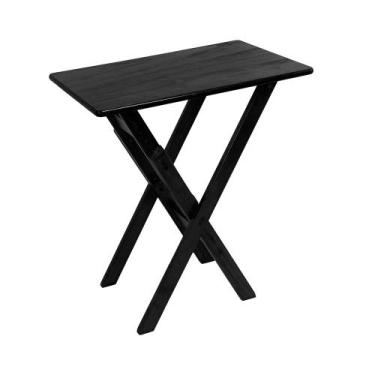 Imagem de Mesa Aparador para Bar e Restaurante Dobrável em Madeira Maciça Preto 