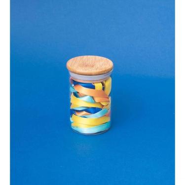 Imagem de Pote 450ml De Vidro Com Tampa De Bambu Circular Mantimento - Oikos