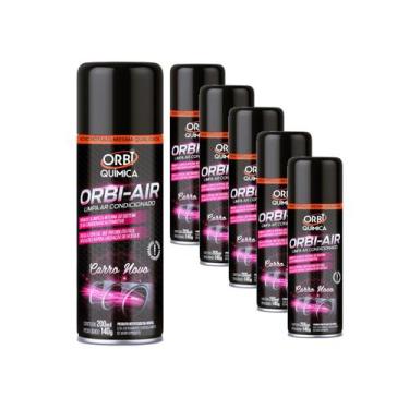 Imagem de Kit 6 Limpa Ar Condicionado Spray Orbi-Air Fragrância Cheiro Carro Nov