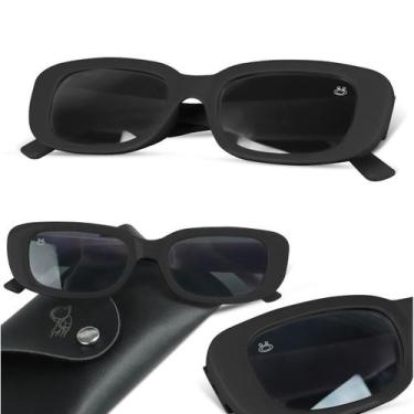 Imagem de oculos sol retro uv preto infantil protecao + case verão vintage praia