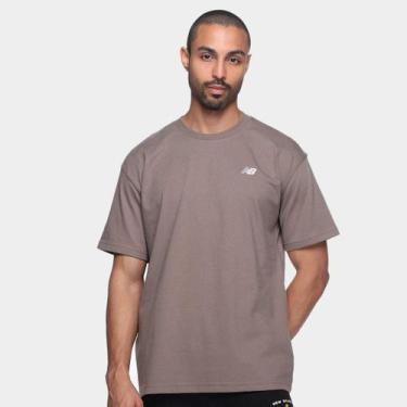 Imagem de Camiseta New Balance Small Logo Masculina, Bege claro, M