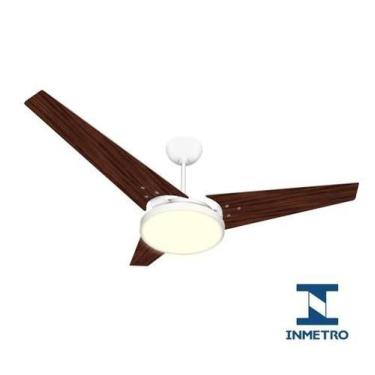 Imagem de Ventilador de Teto Itacaré Branco Tabaco com LED Branco Quente 220V Ve