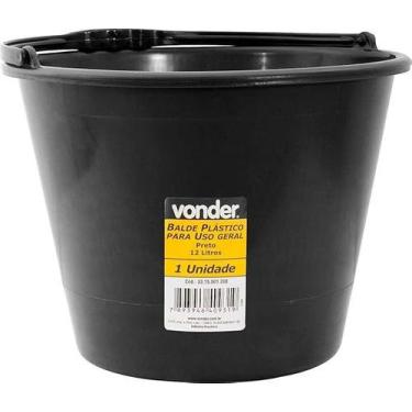Imagem de Balde Plástico Reforçado 12L Vonder Plus Vonder Multiuso para Construç