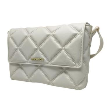 Imagem de Bolsa Feminina Transversal Mosaico Estilo Moderna Moleca, Branco off, 