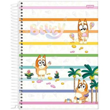 Imagem de Caderno Escolar 1 Matéria 80fls Bluey X Com Adesivos Jandaia
