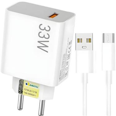 Imagem de Carregador V8 Celular Turbo 33W USB com Cabo V8 1 Metro LE-405MICRO - 