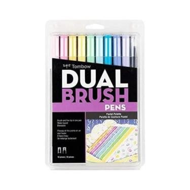 Imagem de Caneta Brush Tombow Ponta Dupla Pastel 10 Un