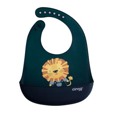Imagem de Babador Infantil Silicone com Bolso Coletor de Migalhas Impermeável com Velcro Luke Brasgroup