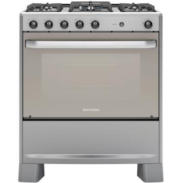 Imagem de Fogão de Piso 5 Bocas a Gás Suggar FGISL510PRIX Mesa Inox Acendimento Automático Prata Bivolt
