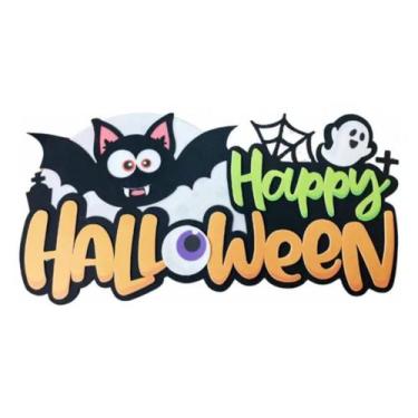 Imagem de Painel Letreiro Happy Halloween Dia Das Bruxas Morcego Eva - DreamInBo