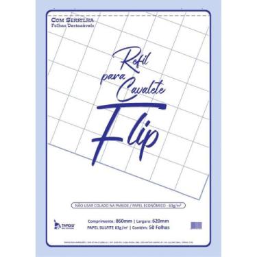 Imagem de Papel para FLIP-CHART Serrilhado 62X86CM 63G. 50FLS. - Tamoio