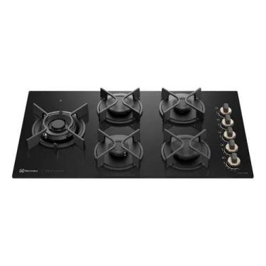 Imagem de Cooktop A Gas Vidro 5 Bocas 75x45cm Bivolt Cook - Electrolux Preto, Bi