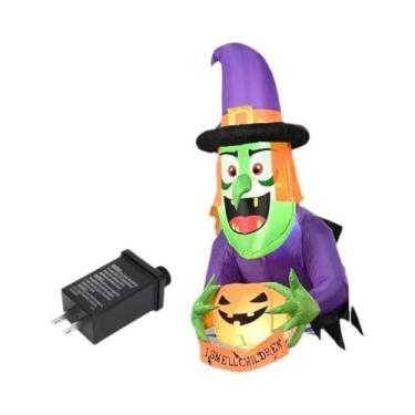 Imagem de Decoração Inflável De Bruxa Para Halloween 4.5FT Com Luzes LED, Adereç