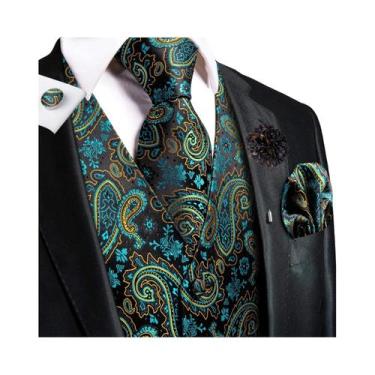 Imagem de Colete Masculino Jacquard Para Casamento E Festa De Negócios, Conjunto