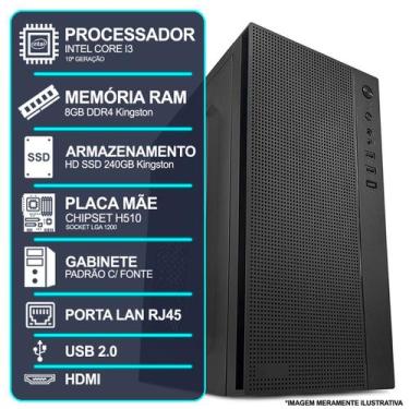 Imagem de Computador Desktop, Intel Core I3 10ª Geração, 8GB RAM KINGSTON, SSD K