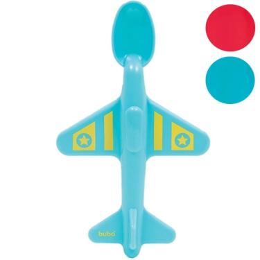 Imagem de Colher Infantil para Introdução Alimentar Buba Avião Azul