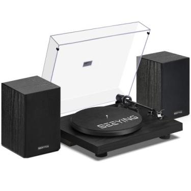 Imagem de Toca-discos SeeYing Vinyl Bluetooth 36W Caixas de Som USB