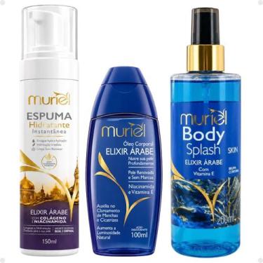 Imagem de Kit Muriel Elixir Árabe:Espuma Hidratante 150ml, Óleo Corporal 100ml e