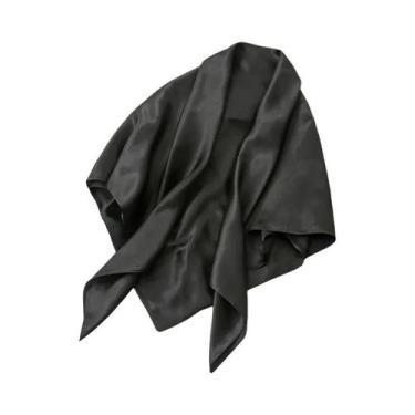 Imagem de Lenço De Seda Satinada Para Mulheres, 90cm, Em Cores Sólidas, Hijab, L