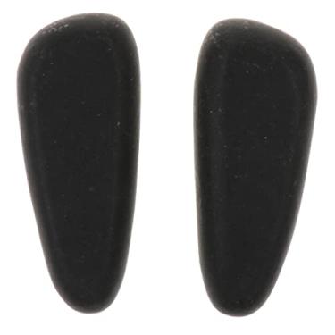 Imagem de dailymall 2 pedras de basalto – pedra de massagem quente, pedra de energia natural para spa, beleza corporal, massagem nas costas, relaxamento – 8 x 3,2 x 2 cm