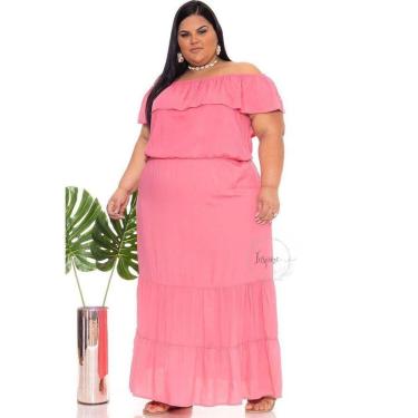 Imagem de Vestido Plus Size Longo Três Maria Ciganinha Veste até 54