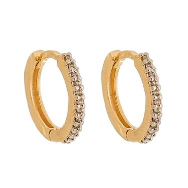 Imagem de Colar Mahná Banhado Ouro 18k Veneziana 45cm Coração Vazado Zircônia