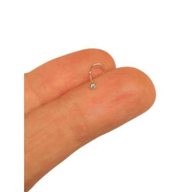 Imagem de Piercing Nostril Em Prata 925 Com Zircônia 1,5mm Azul - Tijazu