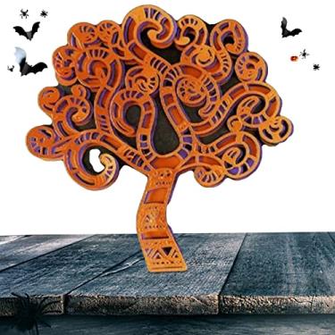 Imagem de mesa decoração Halloween - Sinal tamanho granpara decoração Halloween - Placa mesa bloco decorativa para decoração mesa, lareira sala, prateleira, Xuany