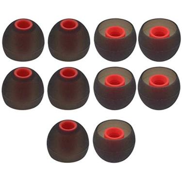 Imagem de Pontas auriculares de silicone de substituição compatíveis com Senso, Zeus, Otium, Hussar, Sony MDR, Tozo, Mpow Headphones e fones de ouvido, Black and Red, Large - 5 Pairs