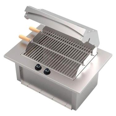 Imagem de Churrasqueira Cooktop Elétrica de Embutir Sem Fumaça com 2 Espetos Inox 127v Saro