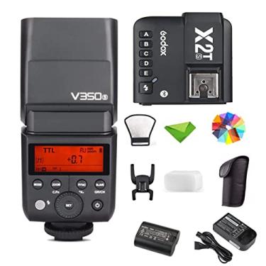Imagem de Godox V350S TTL Flash para Sony 2.4G com Godox X2T-S Trigger GN36 TTL 1/8000s HSS 500 Full Power com bateria recarregável de 2000mAh Speedlight para Sony A7RIII A7RII A7R A58 etc (V350-S)