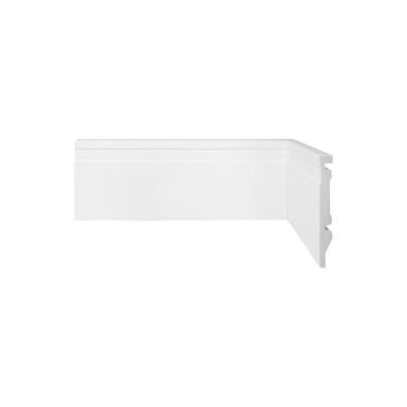 Imagem de Rodapé Scandian Poliestireno com Friso Scandian 15mmx10cm Metro Linear - caixa com 2,4 m - Branco