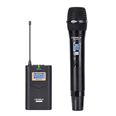 Imagem de Qudai CVM-WM100H Sistema de Microfone de Mão Sem Fio UHF de 48 Canais Faixa de 328 pés / 16 níveis de Volume/Monitor em Tempo Real com Transmissor, Receptor, Bolsa de Transporte, XLR & Cabo BD