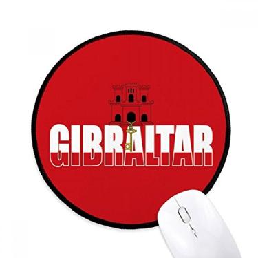 Imagem de DIYthinker Tapete de mouse com nome da bandeira do país de Gibraltar para mesa de escritório tapete redondo para computador