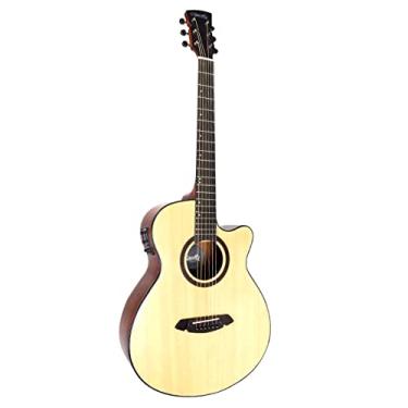 Imagem de VIOLÃO ELÉTRICO ABALONE 40" - NATURAL - TAMPO SÓLIDO EM SPRUCE - EQ 3 BANDAS - FOSCO - VGAB1954N40 - TONANTE