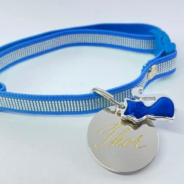 Imagem de Coleira para Gatos Ajustável com Plaquinha Identificação Nome e Telefone PETS (Adultos (16 cm a 29 cm))