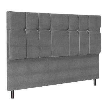 Imagem de Cabeceira Paris Para Cama Box King 195 Cm Suede Cinza