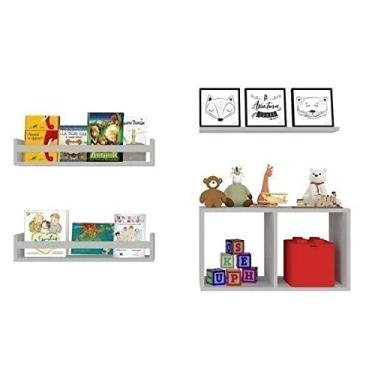 Imagem de Conjunto com 1 Nicho e 3 Prateleira Trini Bramov Móveis Cinza Cristal